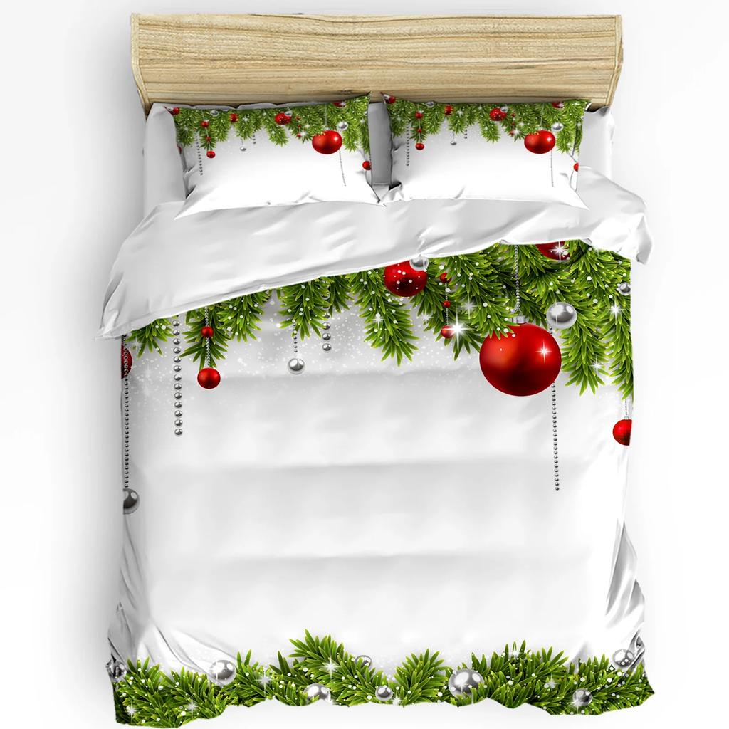 Рождественский Санта Снеговик Снежинка Пододеяльник Комплект постельного белья Домашний текстиль Пододеяльник Наволочки Комплект постельного белья для спальни Без простыни