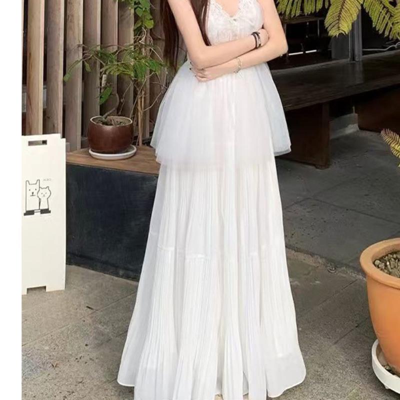 Purple Skirt for Women's In Spring and Autumn New Arrival Mid-length Pleated Skirt for Small High-waisted Fairy A-line Big Hem Skirt
