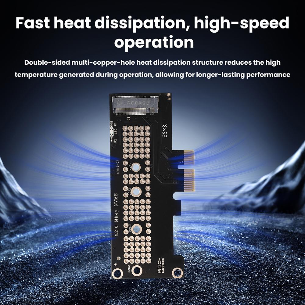 Адаптер-плата PCIE на M.2 NVMe SSD Поддержка 2230 2242 2260 2280 M.2 Жесткого диска Светодиодный индикатор Plug and Play для Windows Linux Mac