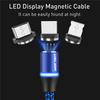 1M 3 In 1 Magnetic Cable For iPhone X Samsung Lighting Nylon Braided Micro USB Type C Magnet Cable