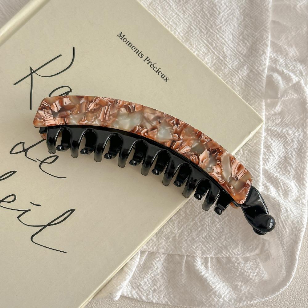 Geometric Acetate Banana Clip Acetic Acid Vertical Clip Leopard Print Hair Clip Female