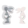 Heart Rabbit Candle Resin Mold Easter Rabbit Silicone Mould DIY Craft Mold Handmade Soap Baking Mold for Home Decors