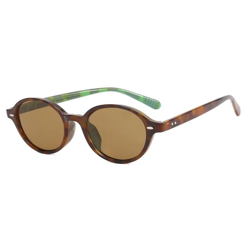 Винтажные маленькие овальные солнцезащитные очки Женские Мужские Заклепки Очки Ретро Мода Очки Роскошная Круглая Рамка Солнцезащитных Очков Бренд Женский Oculus