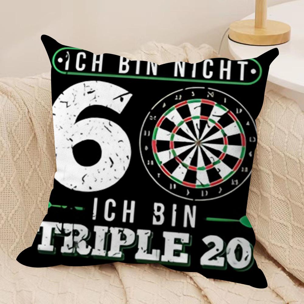 Забавная наволочка ICH BIN BULLSEYE из мягкой плюшевой ткани, двусторонняя печать, для всех сезонов, современный декор дома