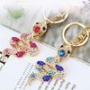 Fortune Rhinestone Snake Keychain Exquisite Women's Bag Pendant Cute Snake Lucky Pendant  Couple