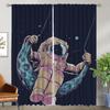 Carton Astronaut Curtains for Living Room Curtain Home Interior Curtains 2 Pieces Tulle for Bedroom Shades Partition Kitchen