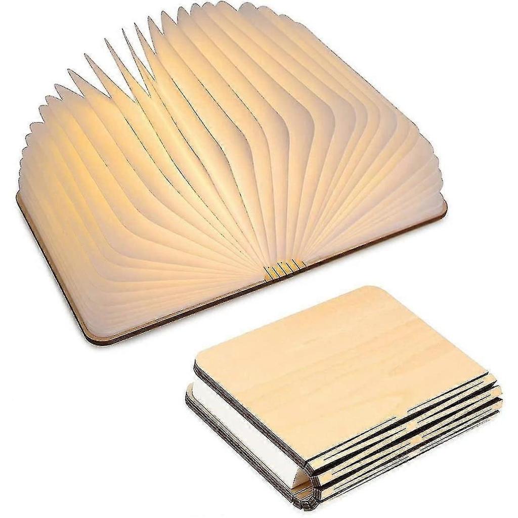 Led Wooden Book Lamp, Folding Magnetic Book Lamp, Usb Rechargeable Led Paper Lamp, Decorative Light