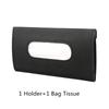 Black Artificial Leather Tissue Case Holder For Car Visor