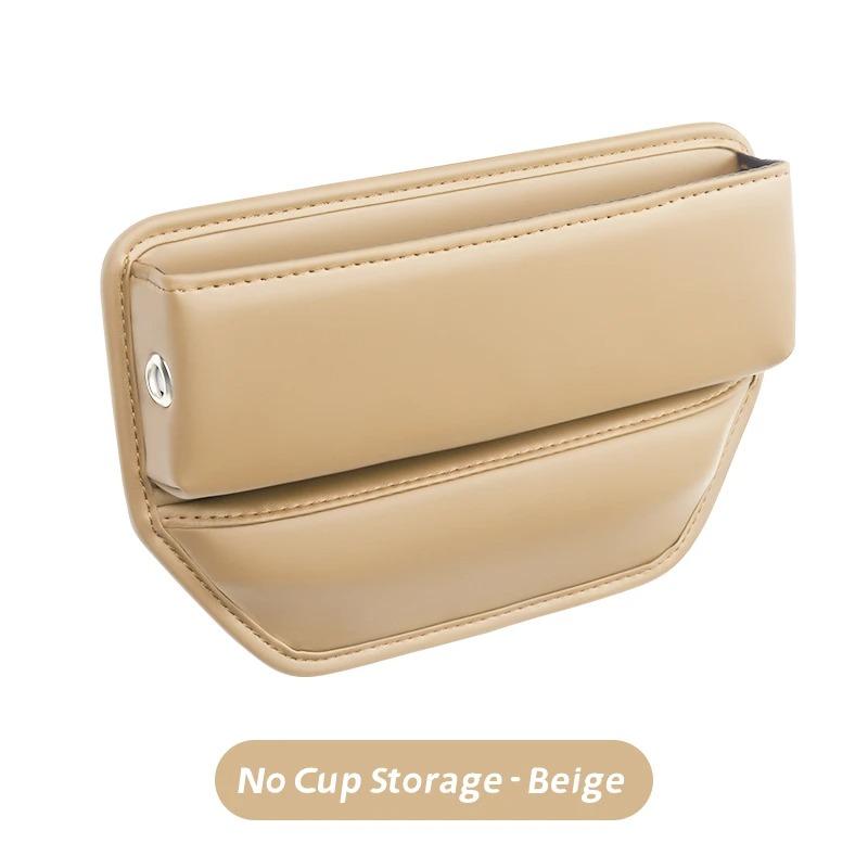 PU Leather Car Seat Gap Organizer Multifunction Console Crevice Filler Side Storage Box with Cup Holder Car Interior Storage Poc