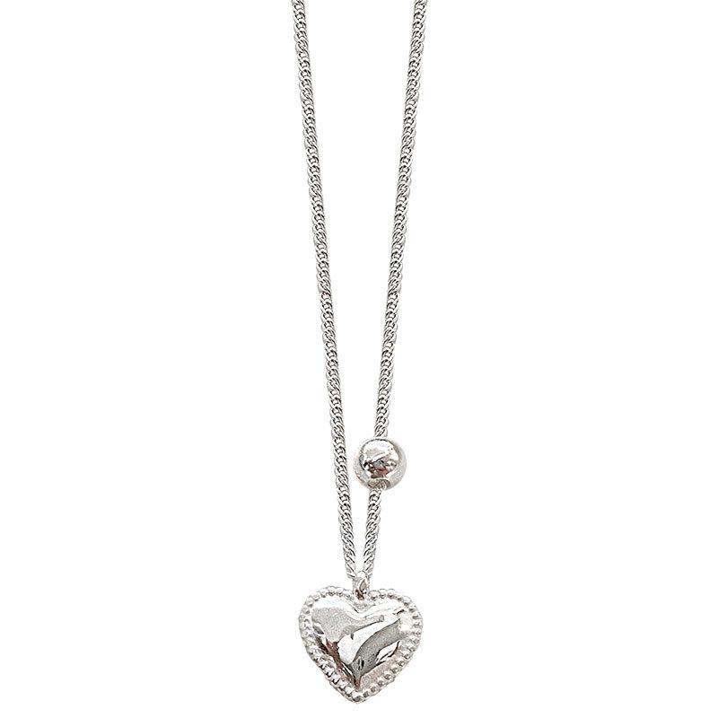 Love Necklace, Round Bead, Geometric Collarbone Chain, Heart-shaped Daily Commuting Style Neckchain, Niche Design