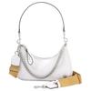 Tory Burch Mercer 22 Весна Лето Серебряная Цепочка Двойной Плечевой Ремень Кожаная Сумка под Мышку Женские Сумки Белый 88188-100