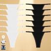 FINETOO 12Pcs Sexy G-string Panties Cotton Women's Underwear  Adjustable Waist Girl Female Pantys Bikini Lady Thongs Lingerie