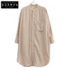UNIVERSAL TISSU UT211SH009 Beige Natural Type Band Collar Long Shirt Tops Not Written beigeUsed