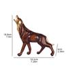 Wood Grain Howling Wolf Resin Lifelike Animal Sculpture for Home, Bedroom, Living Room, Study, and Office Desk Decoration