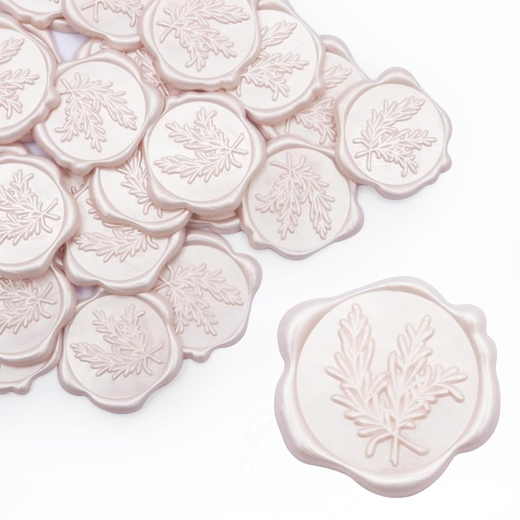 30 Pcs Pink Wax Seal Stickers Self Adhesive Rosemary Envelope Wax Seal Stickers Wedding Vintage Embossed Invitation Envelope Stickers for