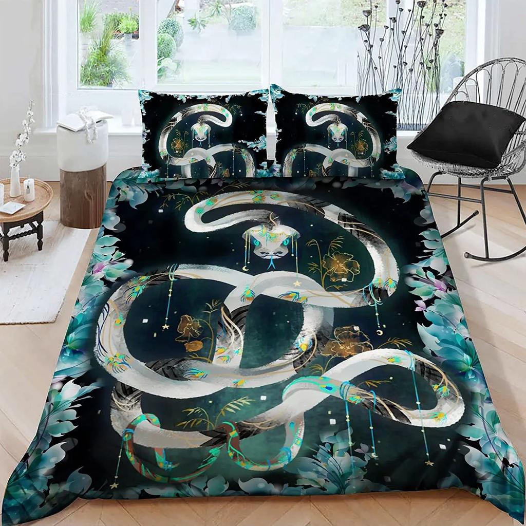 3D Snake Style Bedding Set For Bedroom Soft Duvet Cover Bedspreads For Bed Linen Comefortable Quilt And Pillowcase