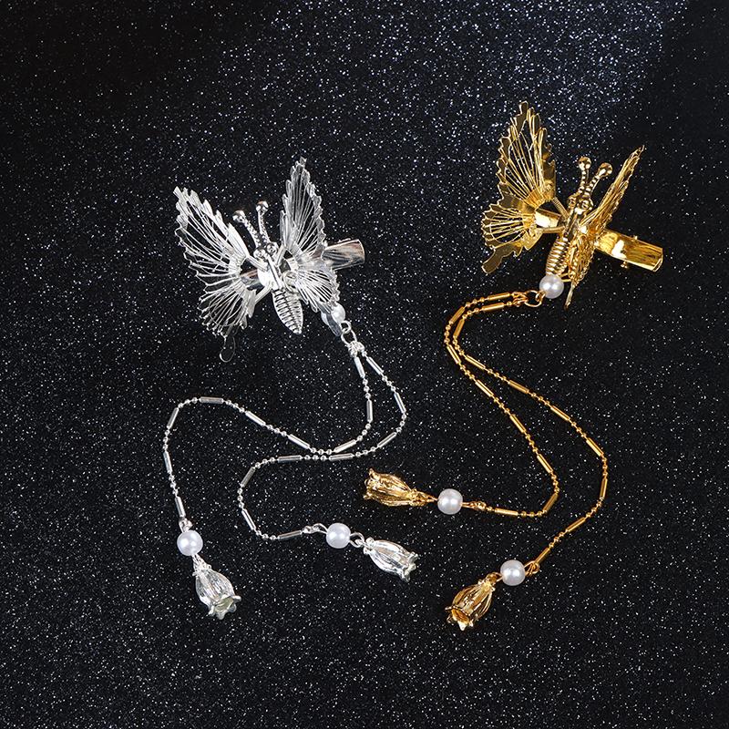 Butterfly Hairpin Hairdress Ancient Style Tassel Step Shaking Clip Duckbill Clip