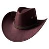 Men's Classic Cowboy Hat Western Cowboy Hat Outdoor Sun Hat Adjustable Drawstring Felt Hat