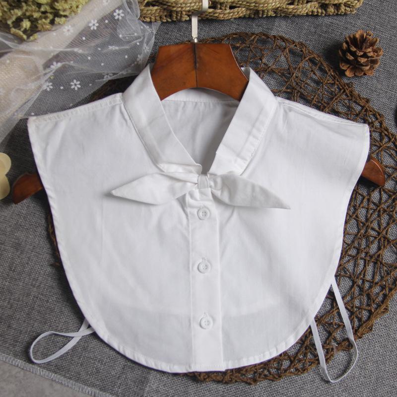 Women'S Lace-Up Rabbit Ears Cute Fake Collar Cotton Floral Shirt Fake Collar Women'S Versatile Lady Fake Collar