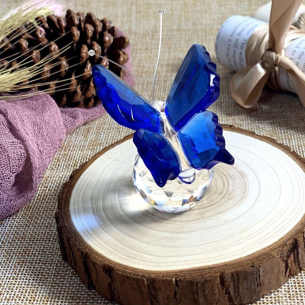 1pc Crystal Butterfly Ornaments Crafts Glass Paperweight Home Wedding Decoration Crystal Butterfly Figurine