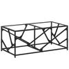 Vidaxl Stolik Kawowy Ze Szklanym Blatem, 98,5X50X41 Cm, Stal