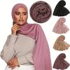 Trendy Muslim Jersey Hijab Scarf Women Big Size Cotton Hijabs Islamic Turban Shawls Solid Modal Scarves Headscarf Stole 180*80CM