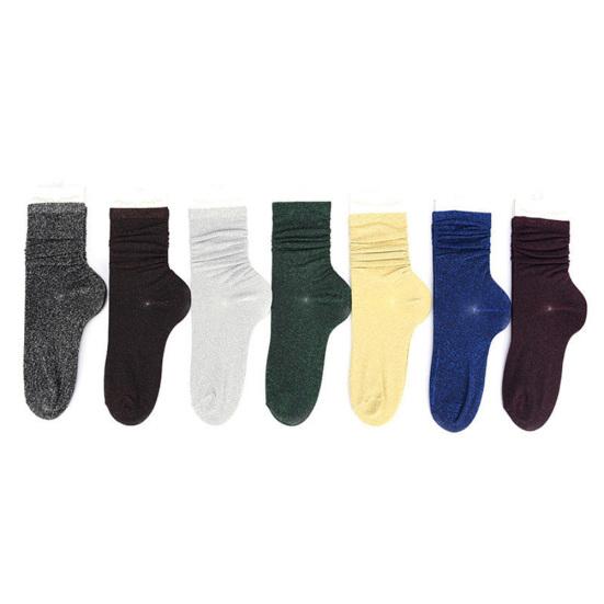 Модные женские блестящие носки, осенне-зимние однотонные повседневные носки, подарок