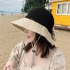Woman Summer Hats with Sun Visor Straw Hat Hollow Fashion Bow Design Sun Hat Travel Mesh Bucket Hat