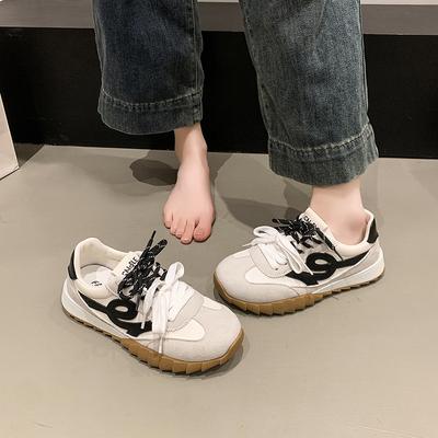 Ретро кроссовки на плоской подошве немецкие тренировочные туфли 2025 весна и осень новые повседневные нескользящие туфли Форреста Гампа модные универсальные увеличивающие рост повседневные туфли тренд