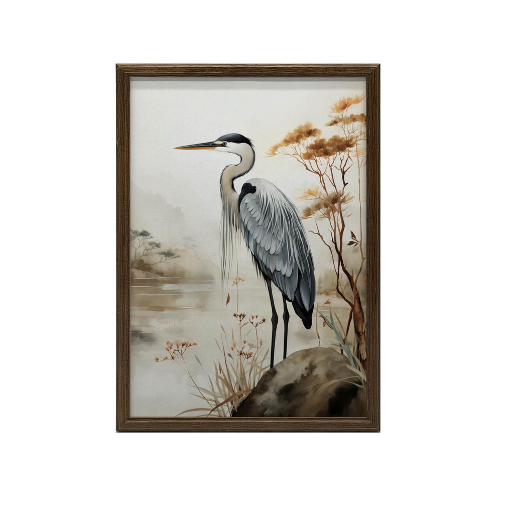 A Walk On the Misty Lake A Walk On the Misty Lake, 40X50 Cm, Gold Aluminum Frame, 230 Gsm Matte Paper