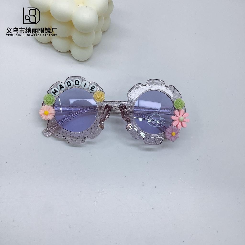 Уличная съемка Tide с детскими очками Sunflower, металлические персонализированные детские солнцезащитные очки своими руками, детские солнцезащитные очки с маленькой маргариткой