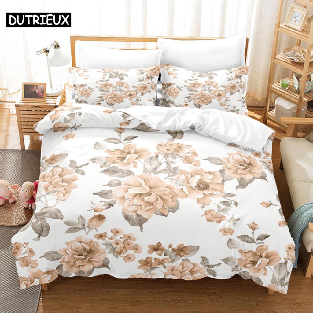 Цветочный комплект пододеяльника king Size 230X260 Односпальная Двуспальная кровать Пододеяльники Наволочка 3D Комплекты постельного белья Queen Full Twin 2 шт. 3 шт. Новый