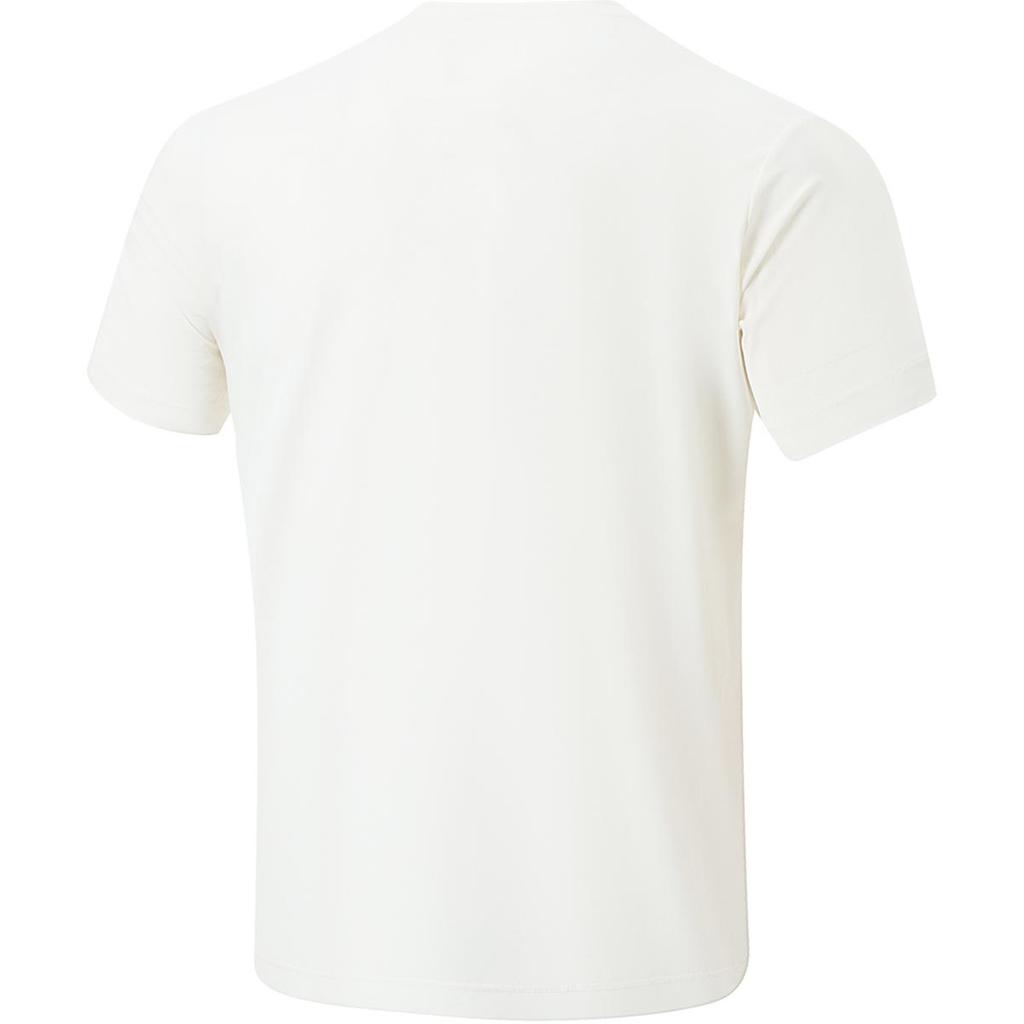 Li-Ning Футболка Fitness Series Letter с круглым вырезом, влагоотводящая, дышащая, с коротким рукавом, мужская, цвет белый ATSU063-2