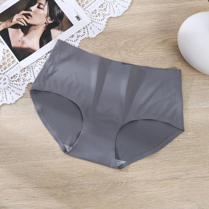 Женское бесшовное нижнее белье Ice Silk, цельное нижнее белье, дышащие сексуальные трусы, треугольные трусики со средней талией