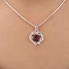 Rhodolite Gemstone 925 Sterling Silver Jewelry Zircon Heart Pendant 0.84" Gift CZP-14-16