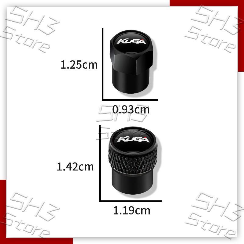 YUQK4 4Pcs Car Metal Wheel Tire Air Valve Stem Caps Dustproof Waterproof Covers For Ford KUGA Emblem MK1 MK2 MK3 Auto Tyre Accessories