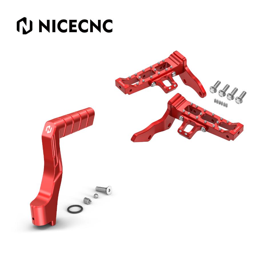 NICECNC Extended Wider Foot Pegs & kickstarter Starter Lever For Yamaha Banshee 350 1987-2006 Replaces 2GU-15620-01-00 Aluminum