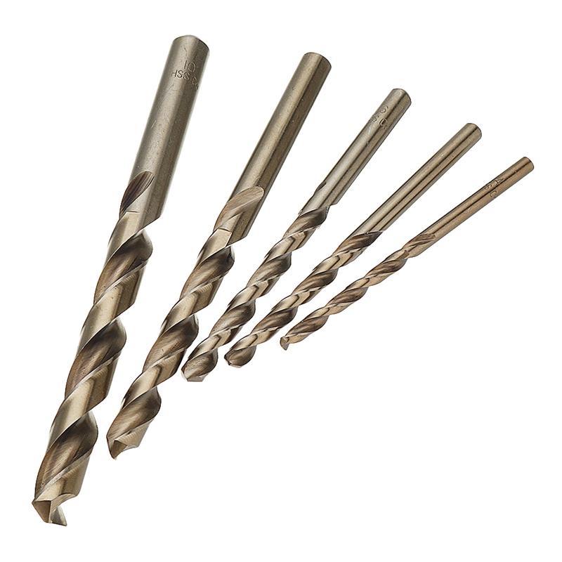 Набор сверл M35 Cobalt Roasted Yellow Fully Ground High-Ready Steel Twist Drill Set 5 шт. 4-10 мм