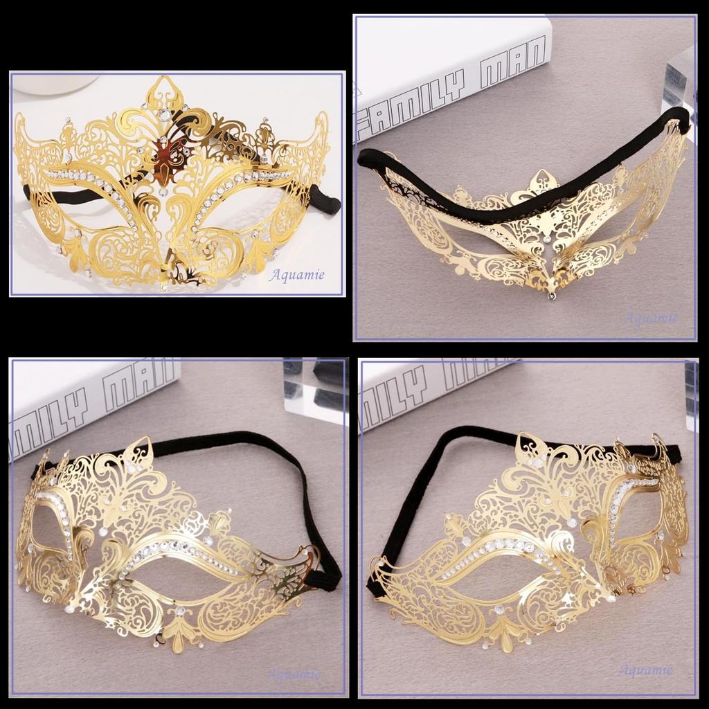 Aquamie Sexy Venetian Iron Eye Stylish Mask for Adults Mask, Mask, Half-Length (Black Heart)