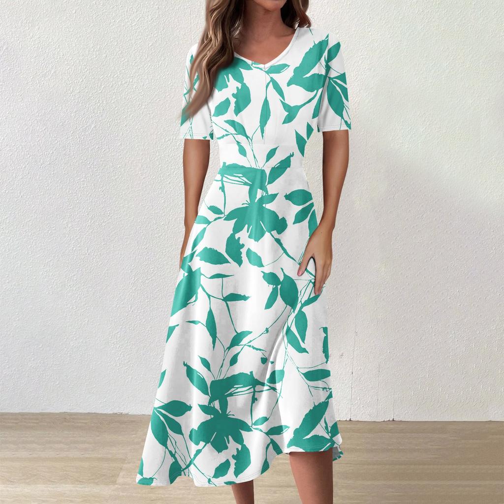 Женское повседневное модное платье-миди без рукавов с цветочным принтом и нерегулярным подолом с круглым вырезом