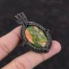 Кулон из унакита, кулон в медной проволоке, ювелирные изделия из унакита, кулон с драгоценным камнем, красивые медные украшения, женский специальный подарок, кулон ручной работы
