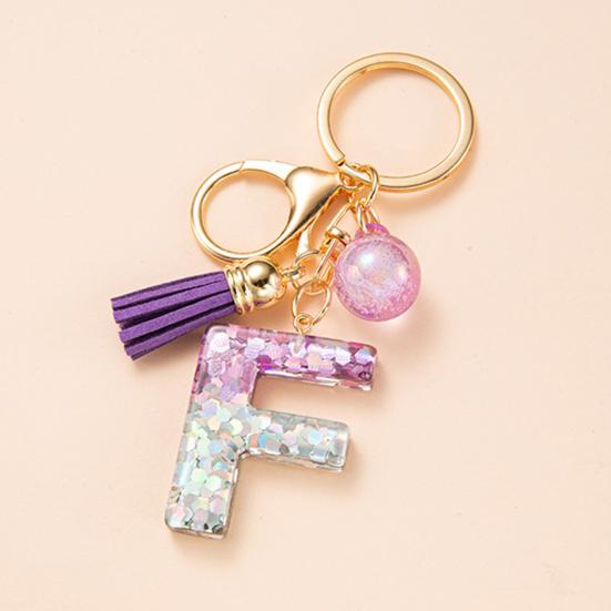 Брелок-подвеска с буквой и кисточкой, блестящие блестки в форме сердца, чашка с буквами, брелок-подвеска, брелок из смолы, аксессуар для кружки