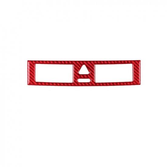Red Carbon Fiber Warning Light Frame Cover Trim For Mercedes-Benz W203 2005-2007