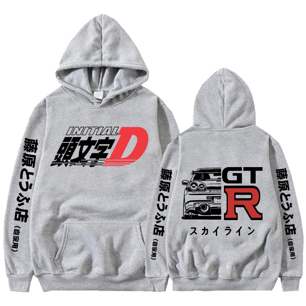 Аниме Drift AE86 Initial D, толстовка с рисунком, повседневная готическая мужская модная толстовка с капюшоном R34 Skyline GTR JDM, большие толстовки в стиле Харадзюку, мужские