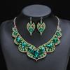 Crystal Necklace Earrings Set Vintage Bridal Jewelry for Brides Wedding Party Costume Accessories