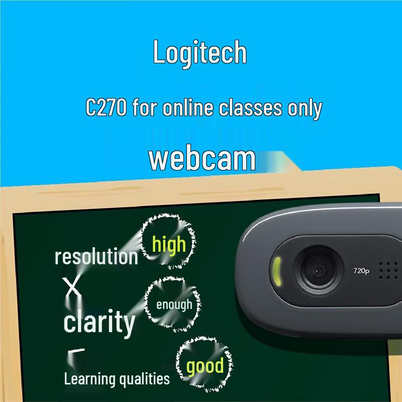 Logitech C270 HD USB Webcam with Microphone