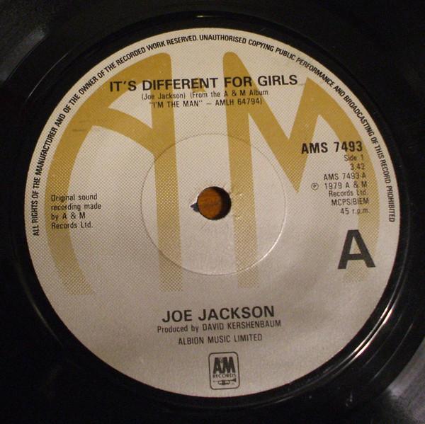 7-дюймовая пластинка ДЖО ДЖЕКСОН - It's Different For Girls AMS7493 A&M Records 1979 UK Рок Б/У
