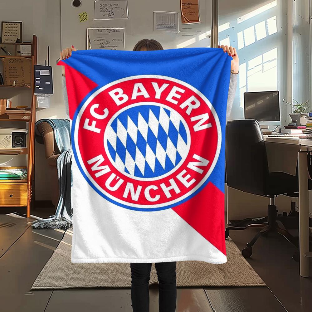 1pc FC Bayern Munich Print Flannel Blanket, High quality Comfortable for All Seasons, Home Decor, Warmth and Comfort, Perfect for Christmas Gifts48