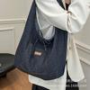 Denim Bag Women's Large Capacity 2025 New Spring and Summer Leisure Shoulder Bag Cloth Bag Class Commuter Tote Bag