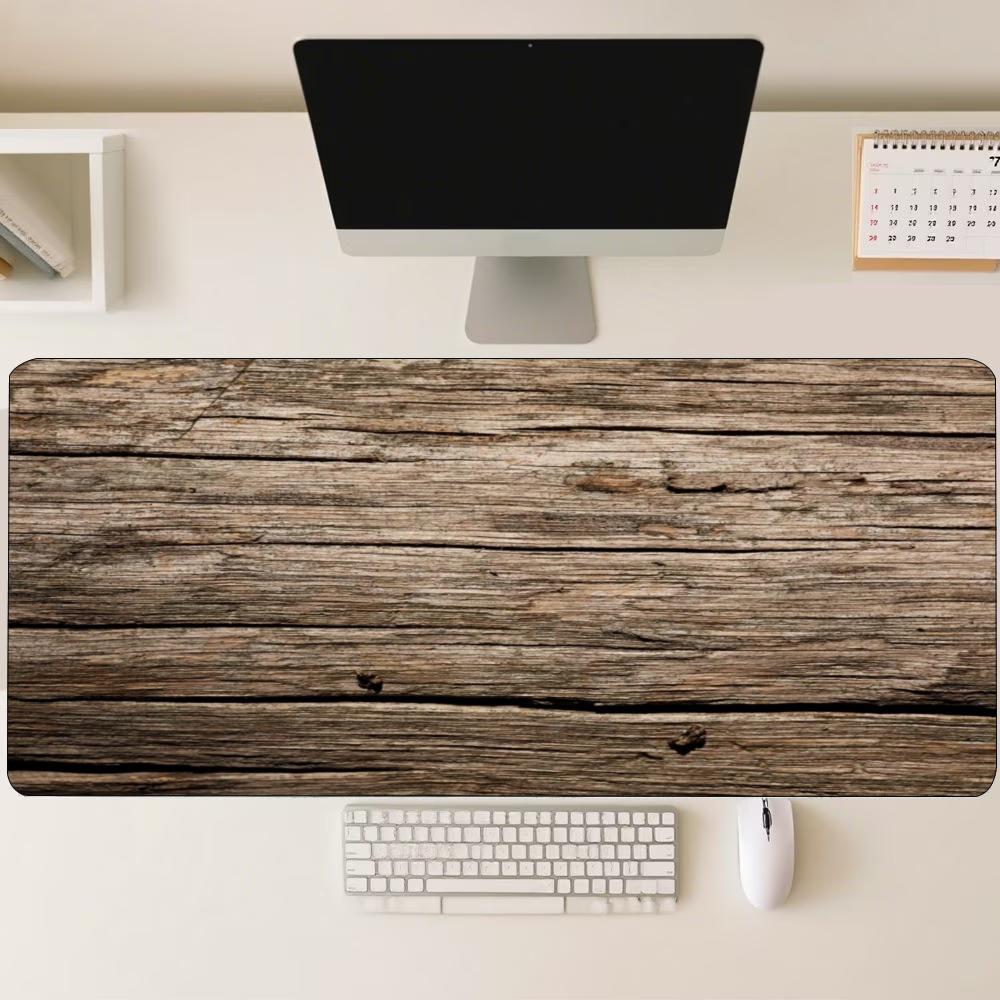 Wood Grain Texture Large Mouse Pad Non Slip Rubber Extended Desk Mat For Gaming Office Keyboard Mouse Desktop Decor